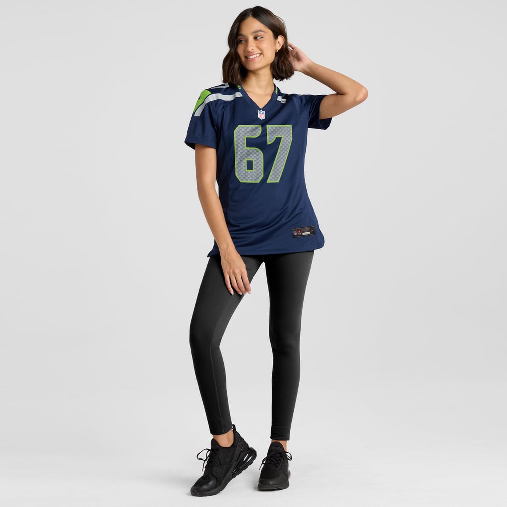 Women's Seattle Seahawks Charles Cross College Navy Team Game Jersey