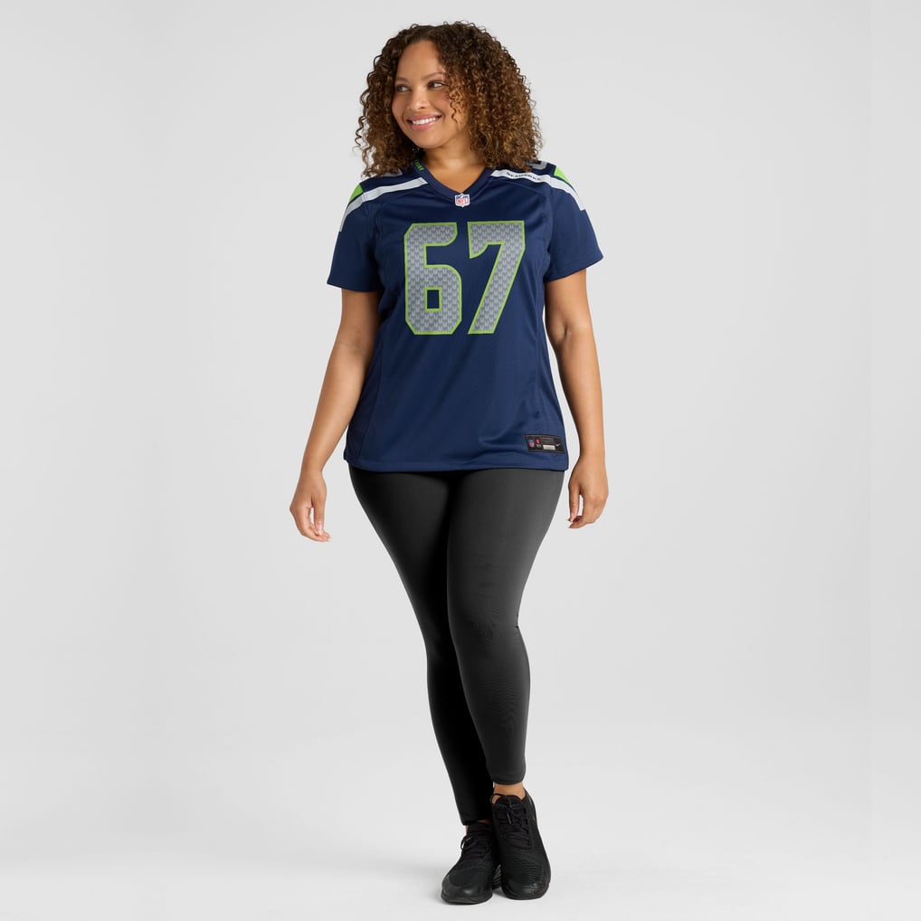 Women's Seattle Seahawks Charles Cross College Navy Team Game Jersey