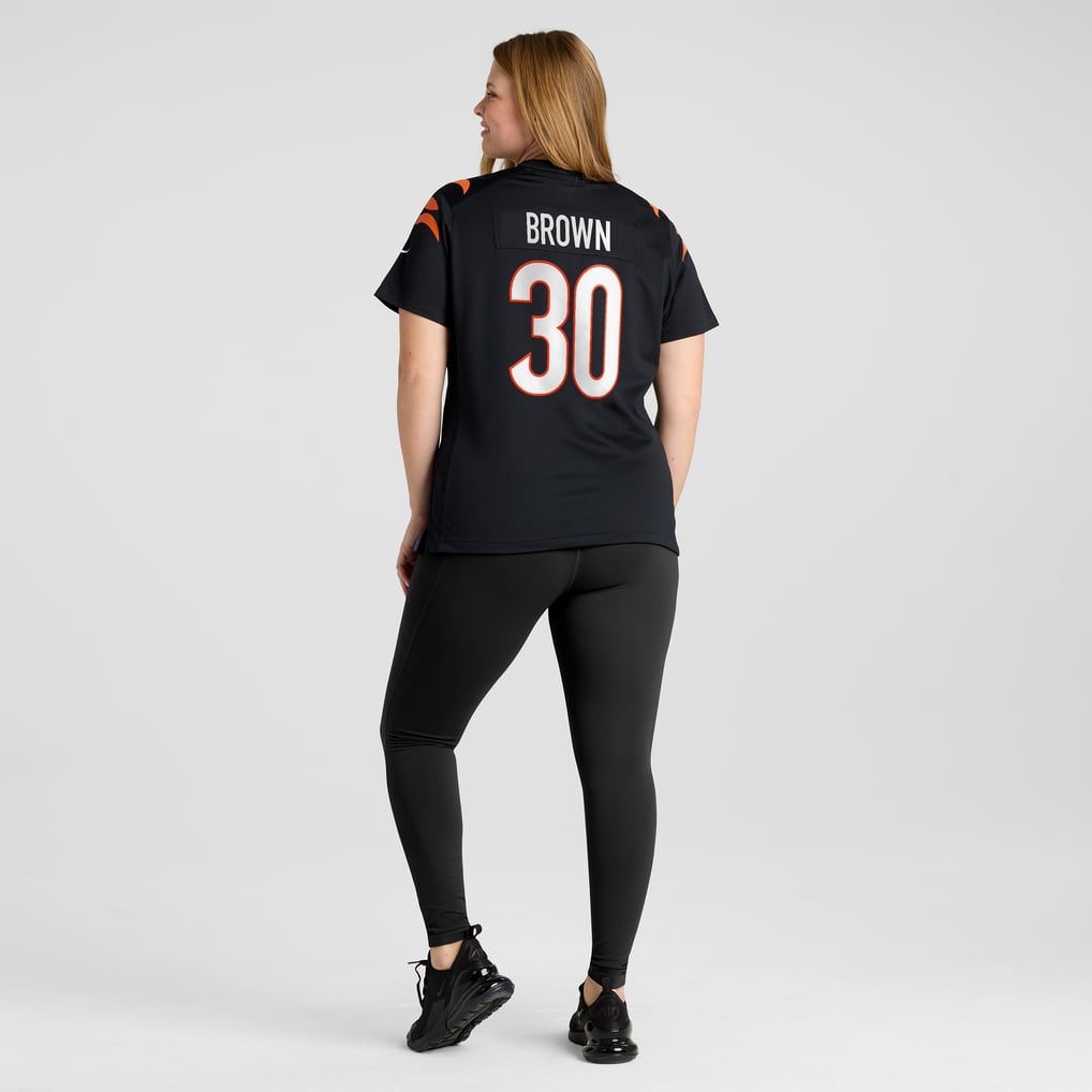 Women's Cincinnati Bengals Chase Brown Black Team Game Jersey