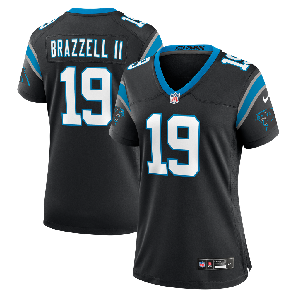 Women's Carolina Panthers Chris Brazzell II Black Team Game Jersey