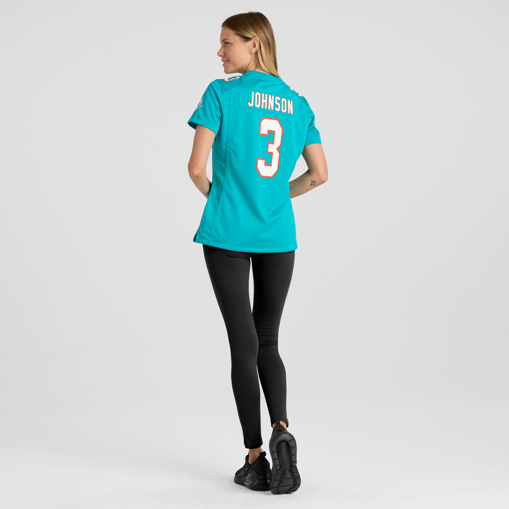 Women's Miami Dolphins Chris Johnson Aqua Team Game Jersey