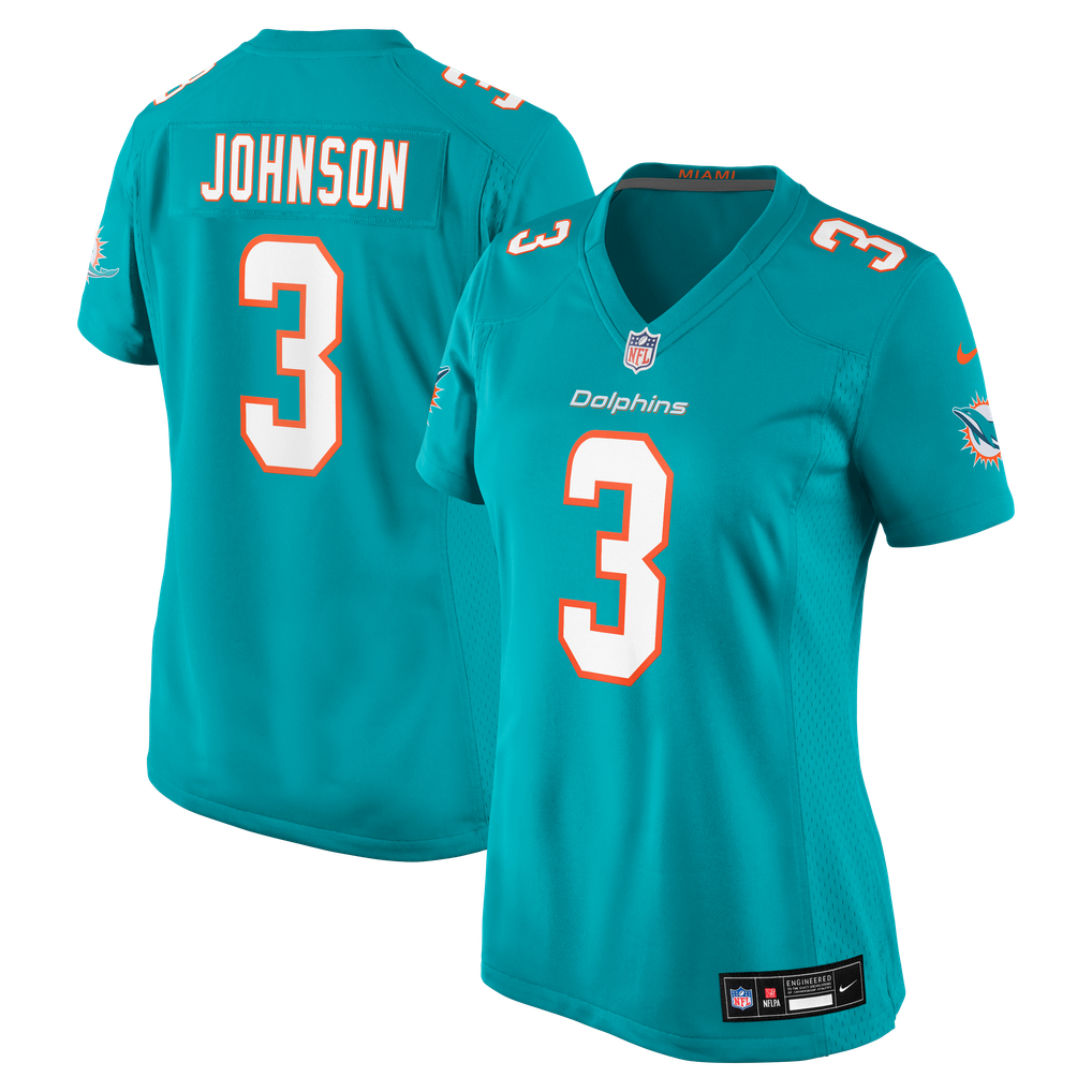 Women's Miami Dolphins Chris Johnson Aqua Team Game Jersey