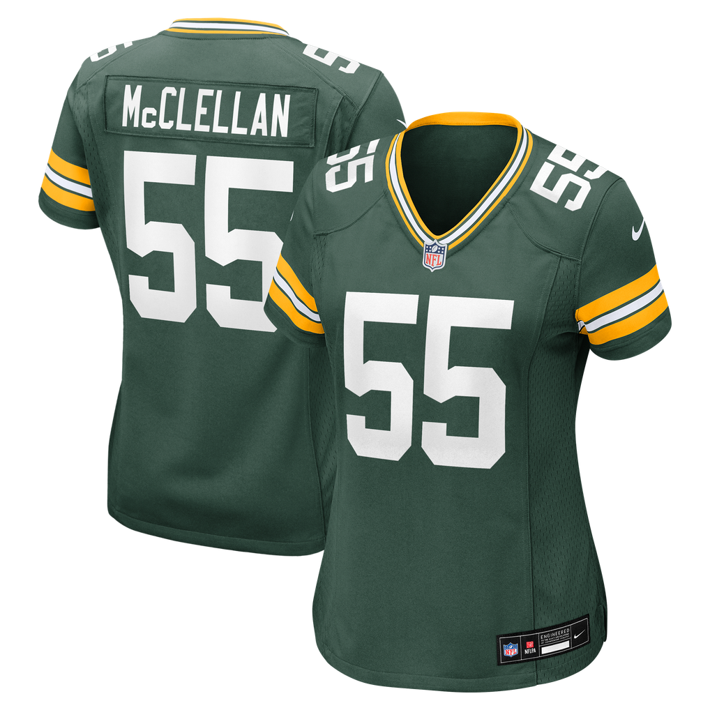 Women's Green Bay Packers Chris McClellan Green Team Game Jersey