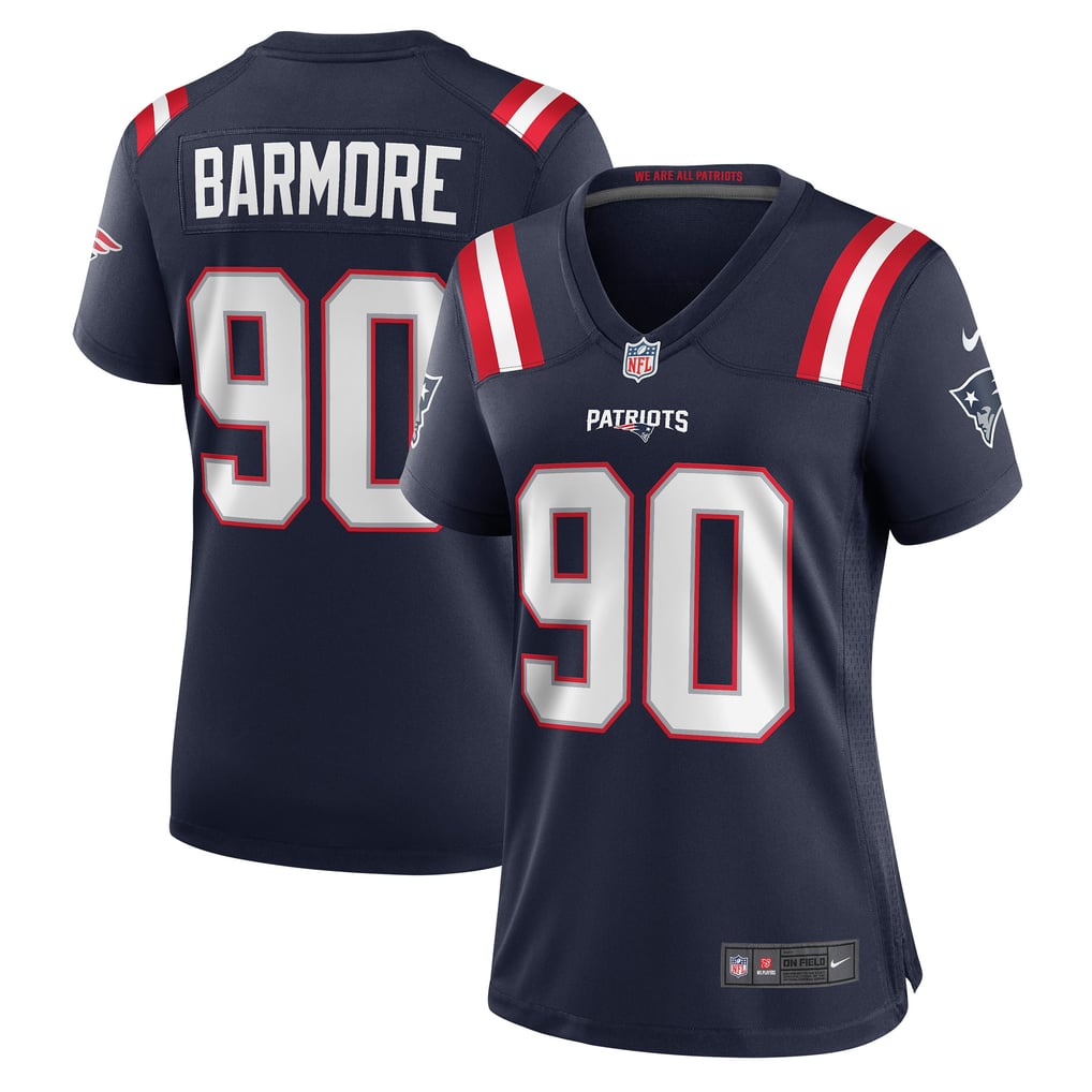 Women's New England Patriots Christian Barmore Navy Game Jersey