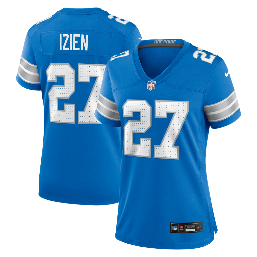 Women's Detroit Lions Christian Izien Blue Team Game Jersey