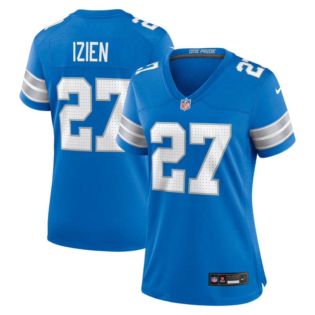 Women's Detroit Lions Christian Izien Blue Team Game Jersey
