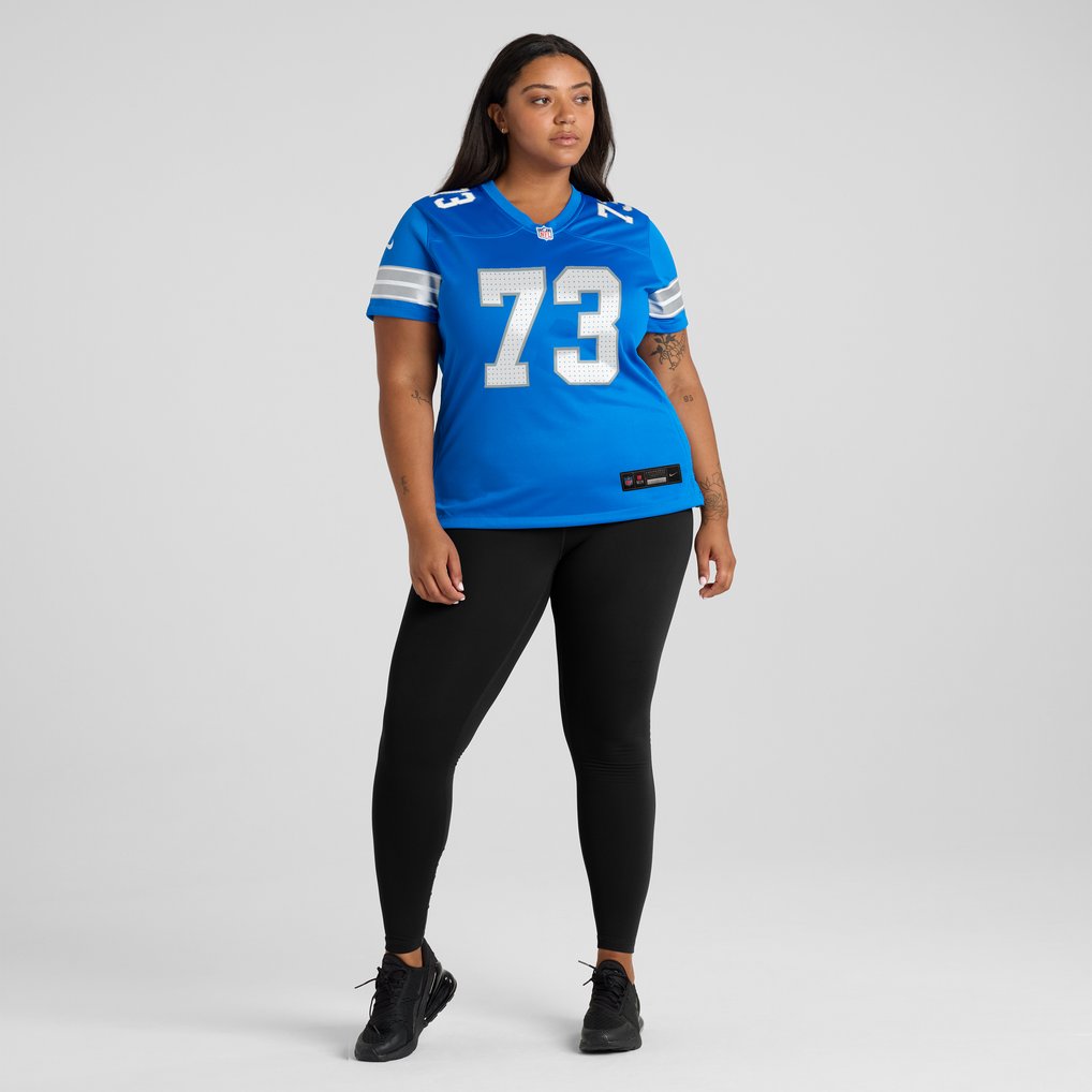 Women's Detroit Lions Christian Mahogany Blue Team Game Jersey