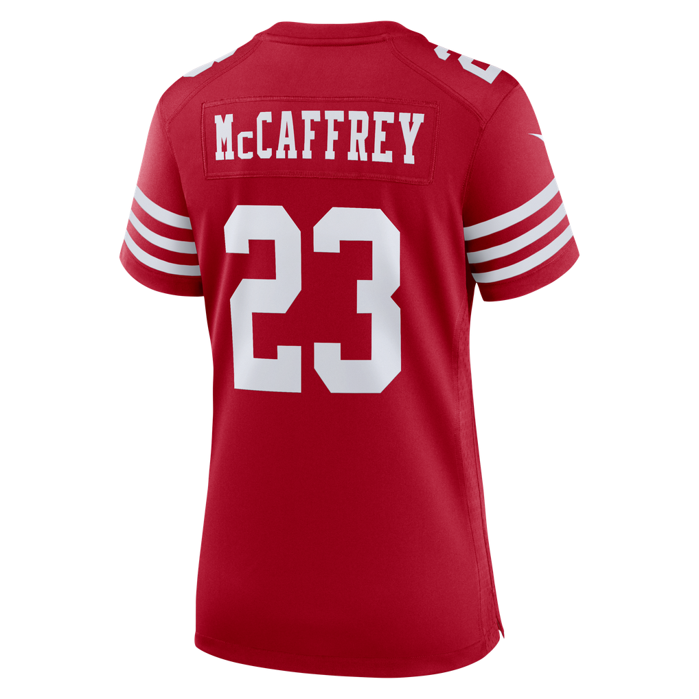 Women's San Francisco 49ers Christian McCaffrey Scarlet 80th Anniversary Game Jersey