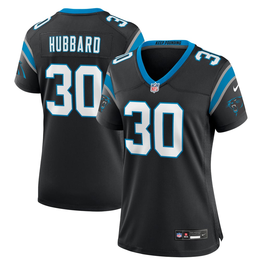 Women's Carolina Panthers Chuba Hubbard Black Team Game Jersey
