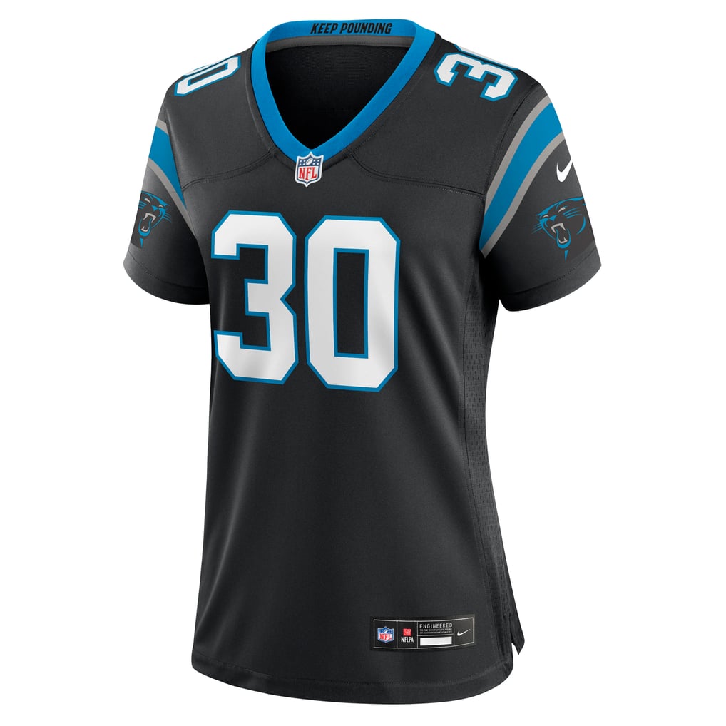 Women's Carolina Panthers Chuba Hubbard Black Team Game Jersey