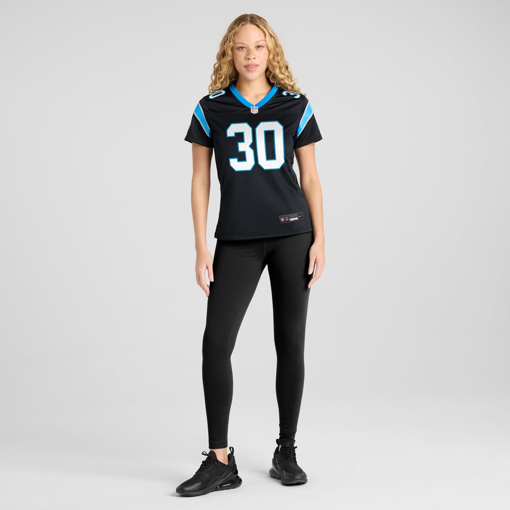 Women's Carolina Panthers Chuba Hubbard Black Team Game Jersey