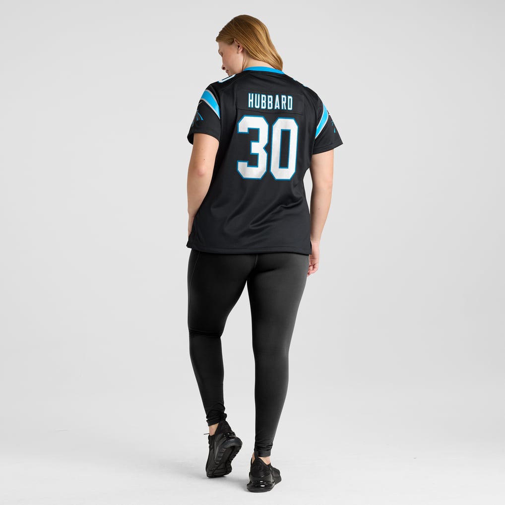Women's Carolina Panthers Chuba Hubbard Black Team Game Jersey