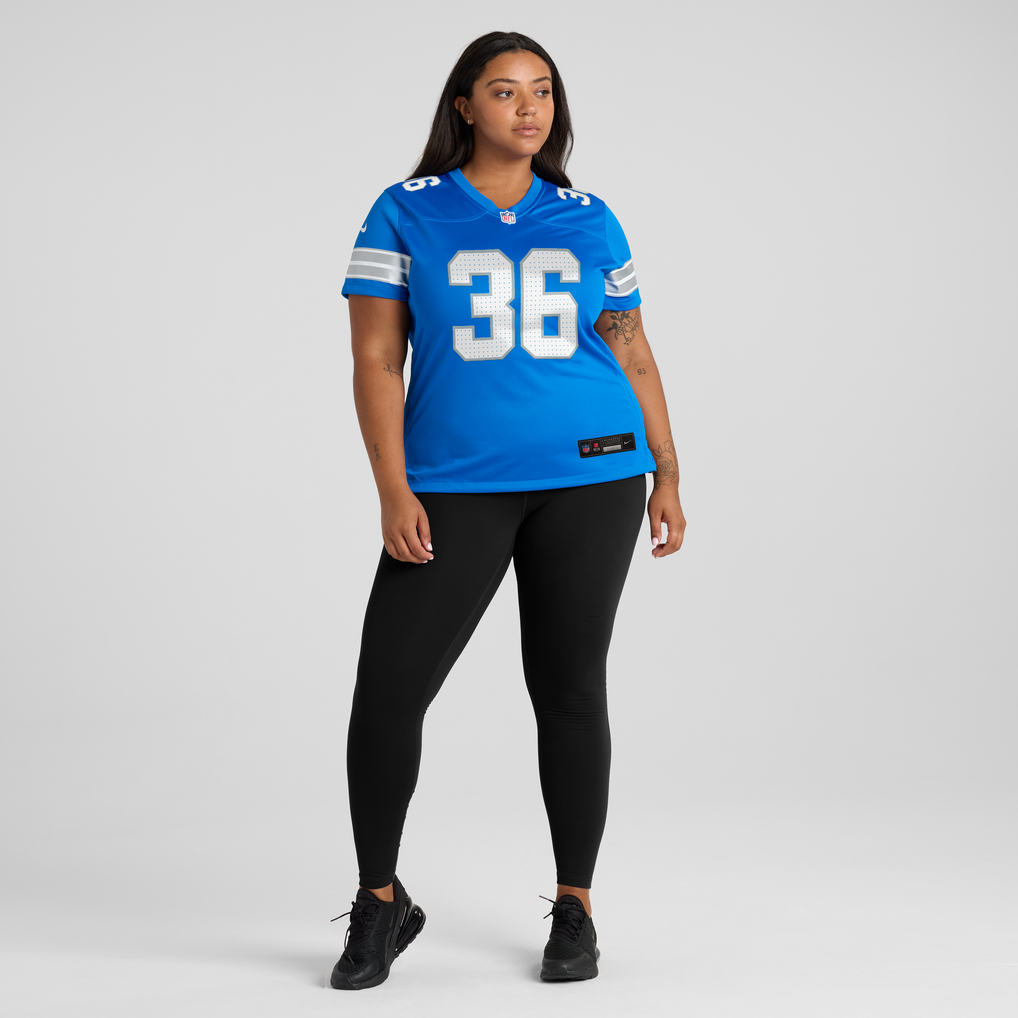 Women's Detroit Lions Chuck Clark Blue Team Game Jersey