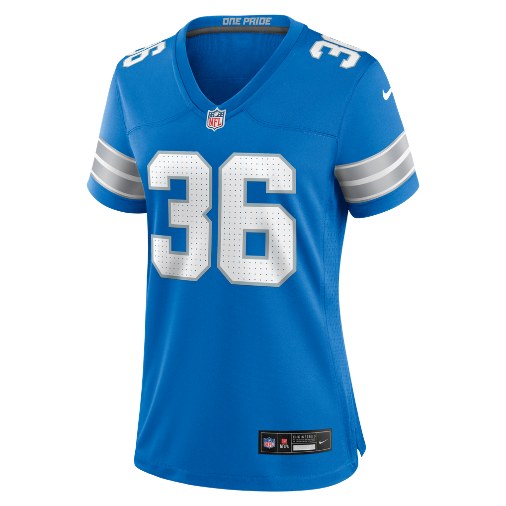 Women's Detroit Lions Chuck Clark Blue Team Game Jersey