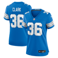 Women's Detroit Lions Chuck Clark Blue Team Game Jersey