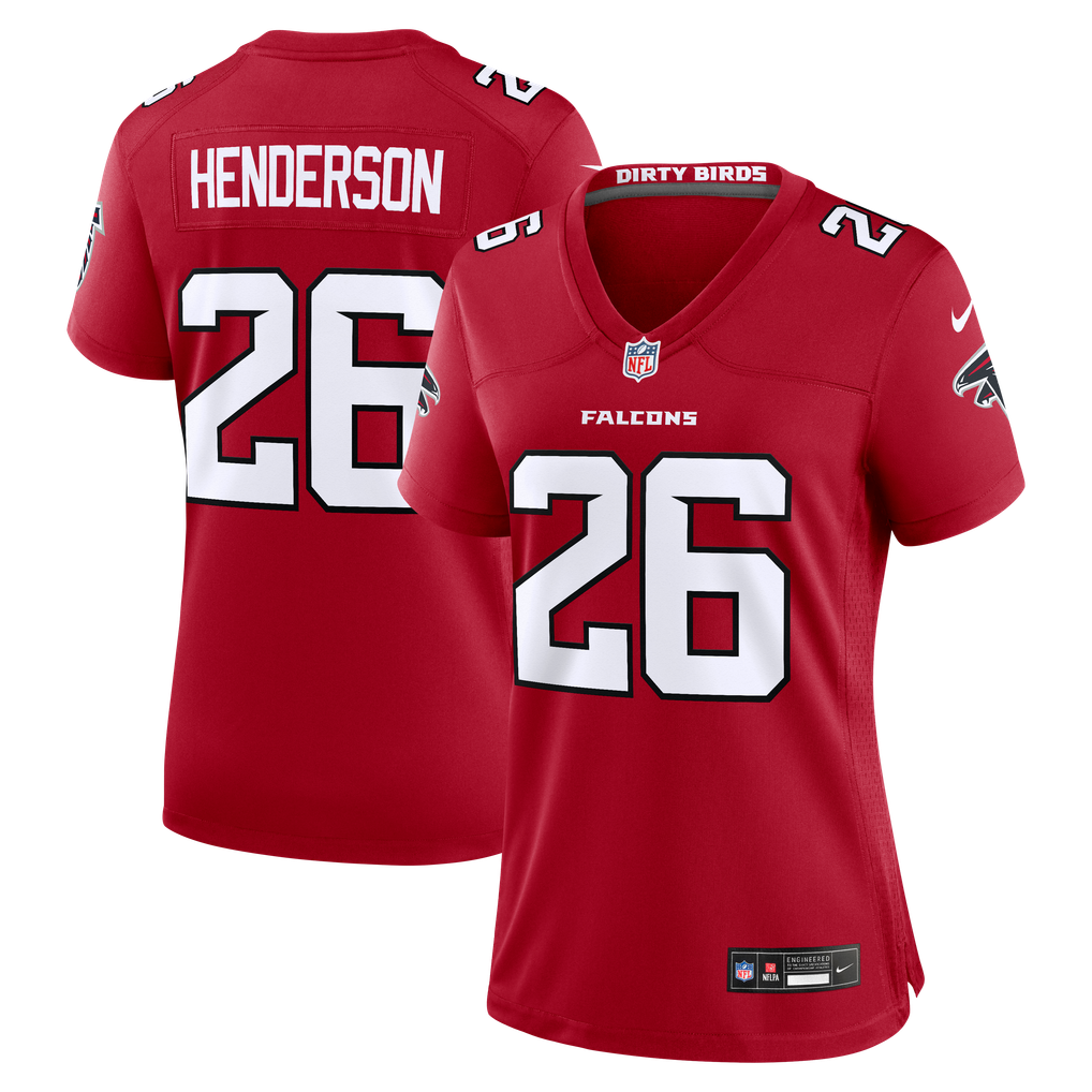 Women's Atlanta Falcons CJ Henderson Red Team Game Jersey