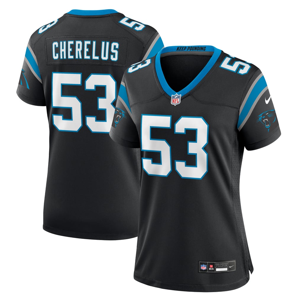Women's Carolina Panthers Claudin Cherelus Black Team Game Jersey
