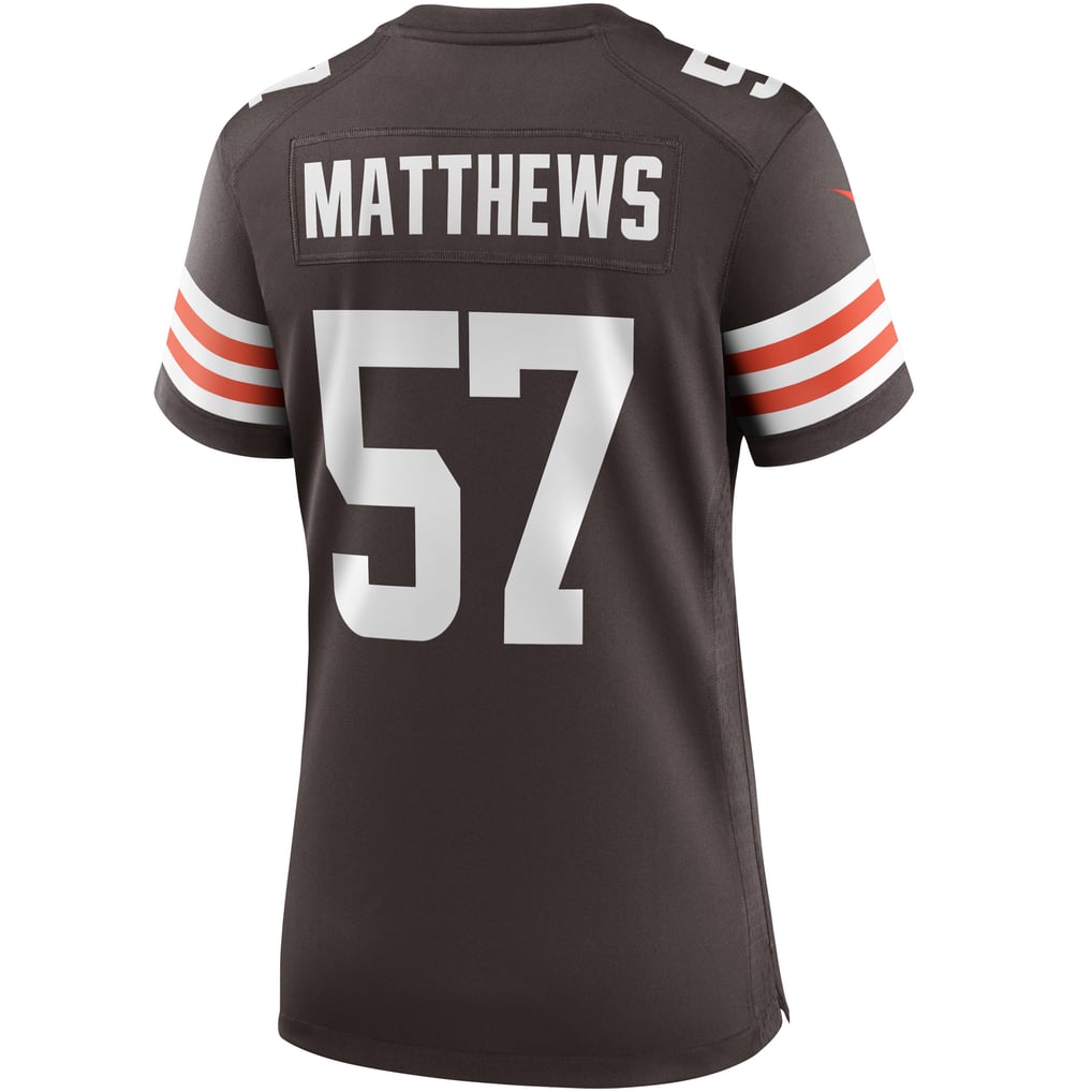 Women's Cleveland Browns Clay Matthews Brown Game Retired Player Jersey