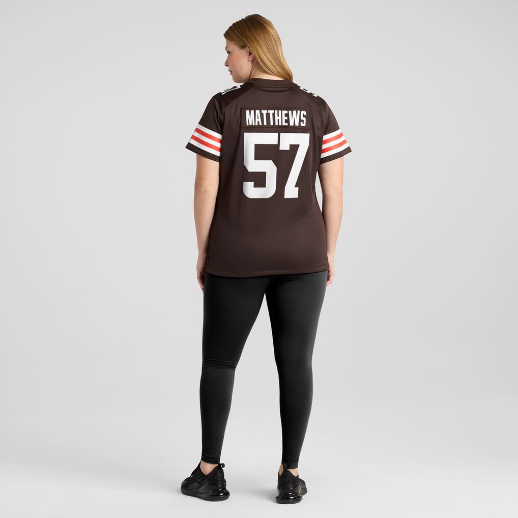 Women's Cleveland Browns Clay Matthews Brown Game Retired Player Jersey