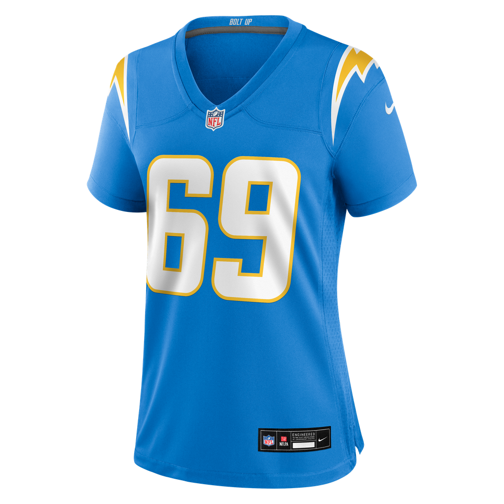 Women's Los Angeles Chargers Cole Strange Powder Blue Team Game Jersey