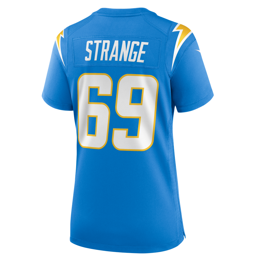 Women's Los Angeles Chargers Cole Strange Powder Blue Team Game Jersey