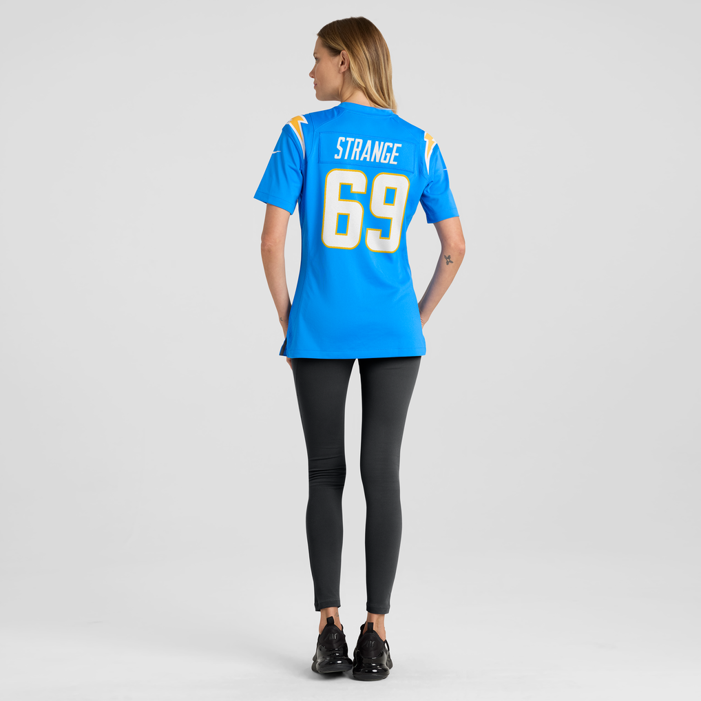 Women's Los Angeles Chargers Cole Strange Powder Blue Team Game Jersey