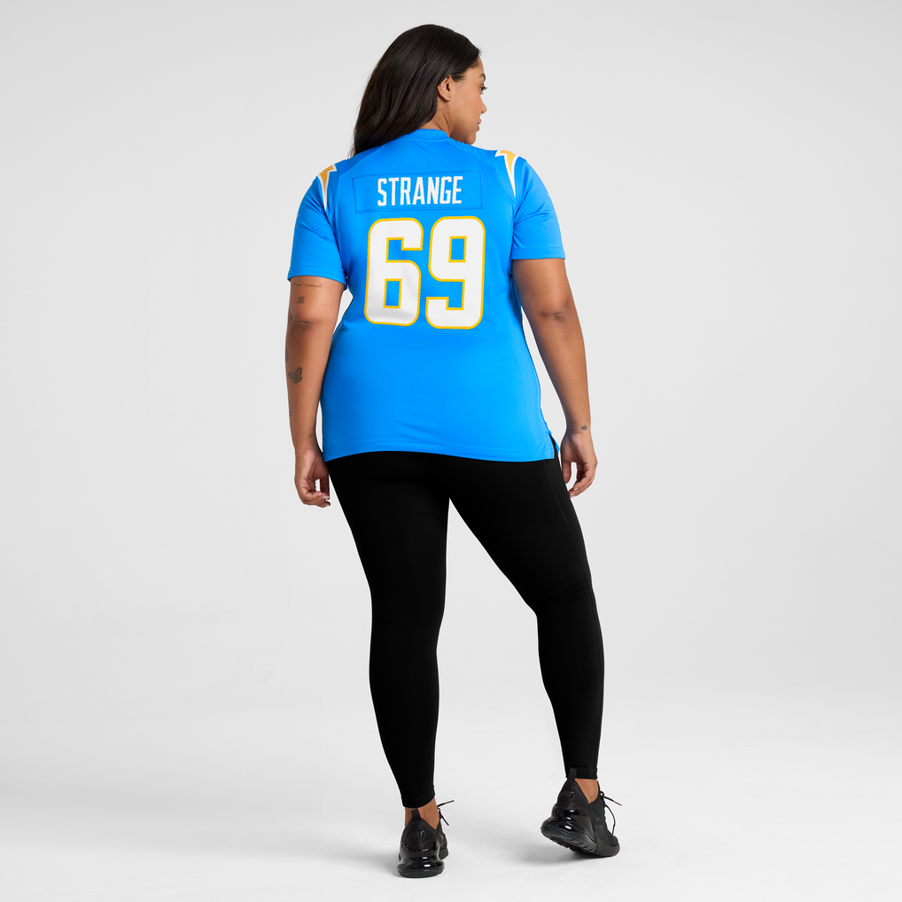 Women's Los Angeles Chargers Cole Strange Powder Blue Team Game Jersey