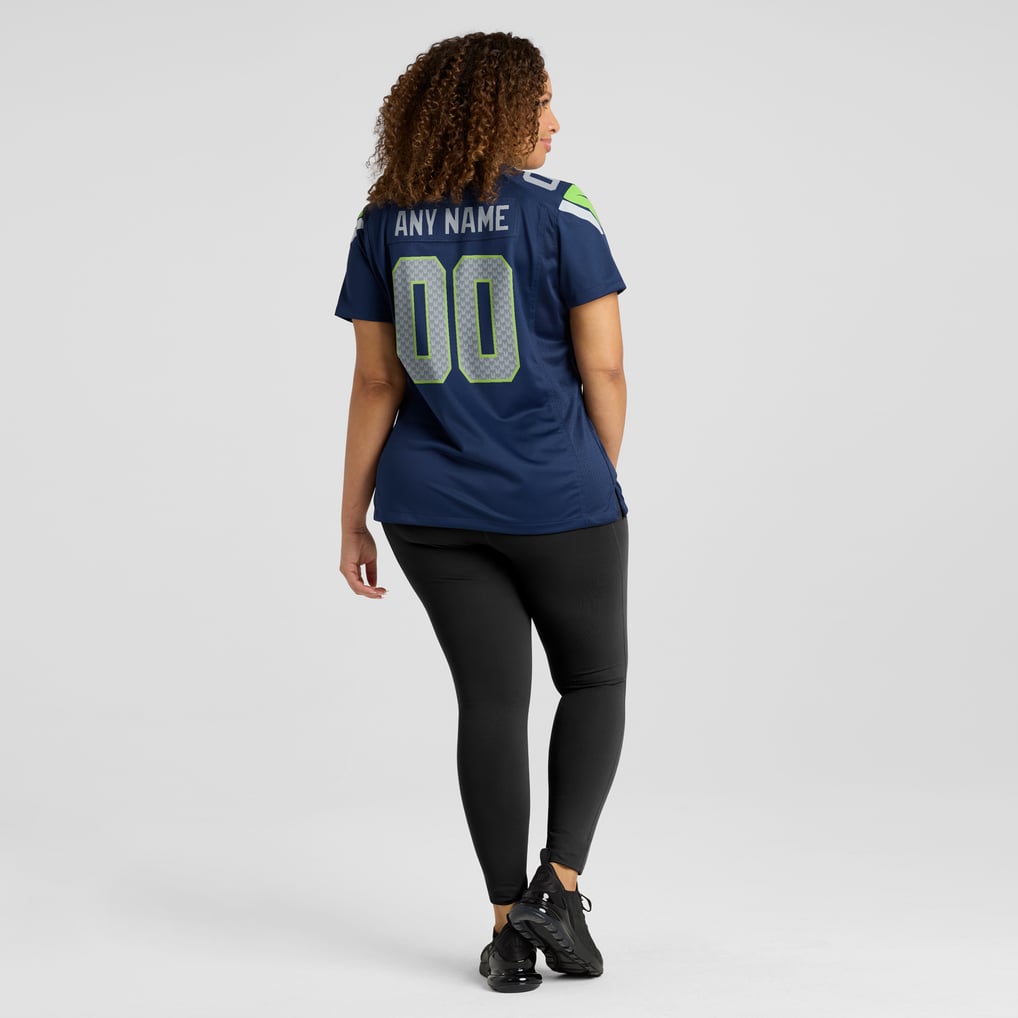 Women's Seattle Seahawks College Navy Custom Game Jersey