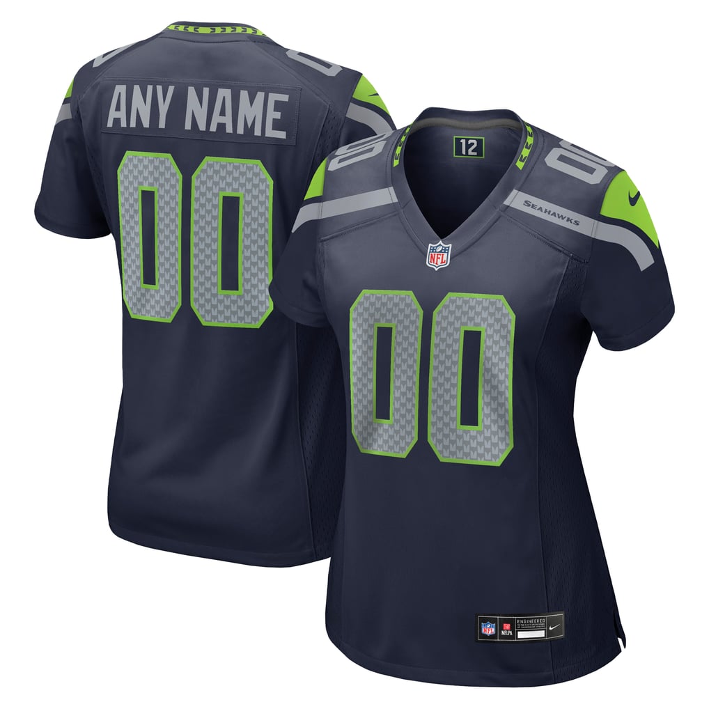 Women's Seattle Seahawks College Navy Custom Game Jersey