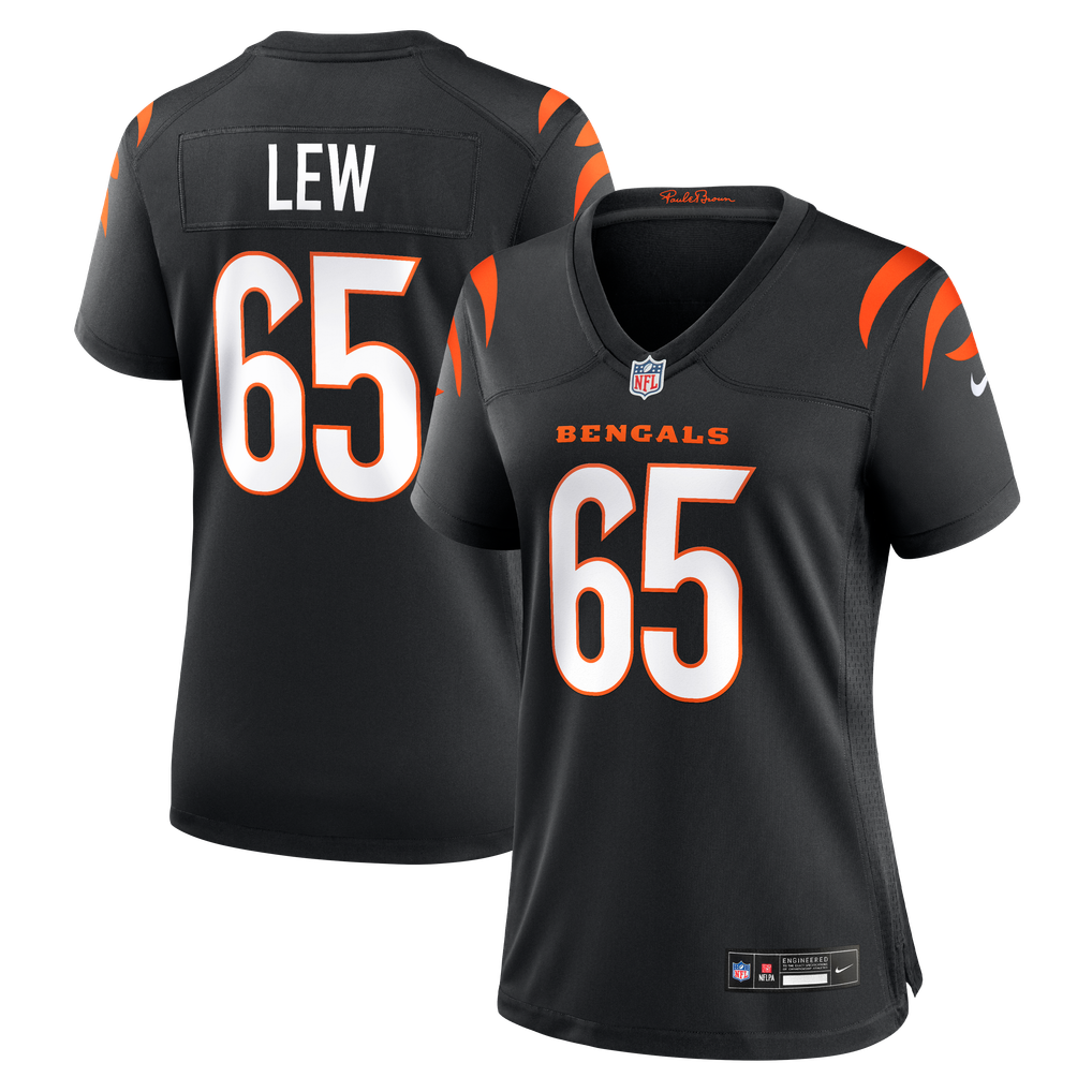Women's Cincinnati Bengals Connor Lew Black Team Game Jersey