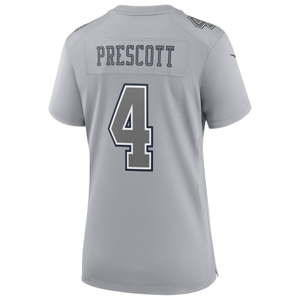 Women's Dallas Cowboys Dak Prescott Gray Atmosphere Fashion Game Jersey