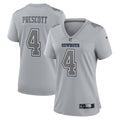Women's Dallas Cowboys Dak Prescott Gray Atmosphere Fashion Game Jersey