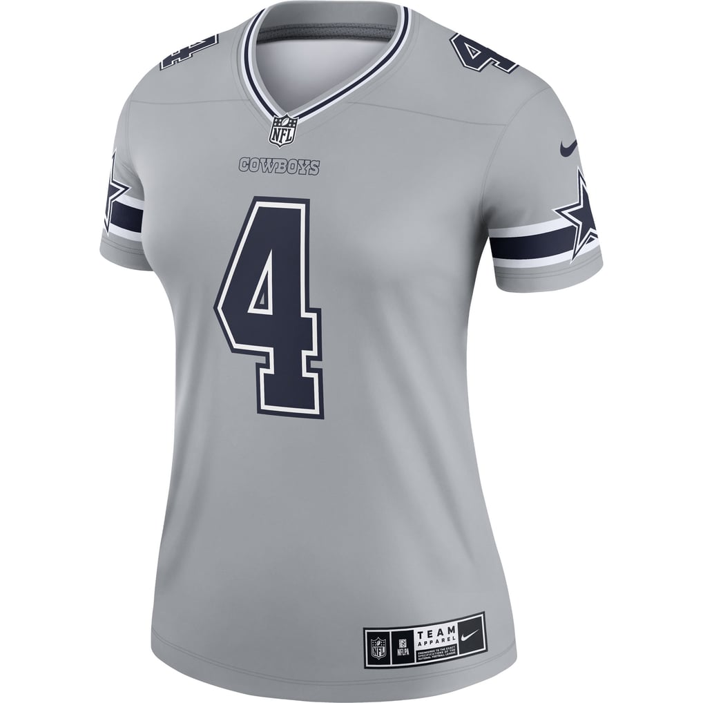 Women's Dallas Cowboys Dak Prescott Gray Legend Player Performance Top