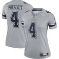 Women's Dallas Cowboys Dak Prescott Gray Legend Player Performance Top