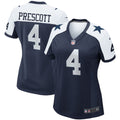 Women's Dallas Cowboys Dak Prescott Navy Alternate Game Team Jersey