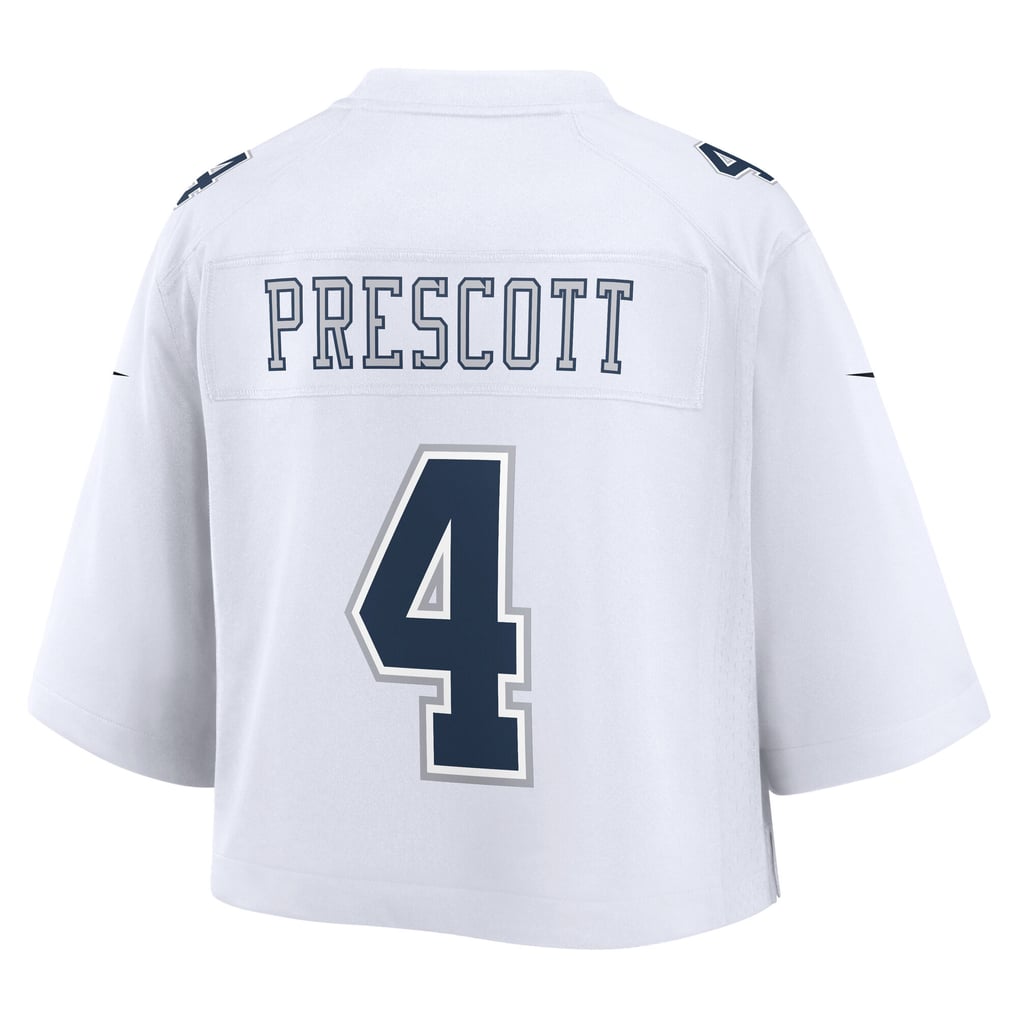Women's Dallas Cowboys Dak Prescott White Cropped Fashion Game Jersey