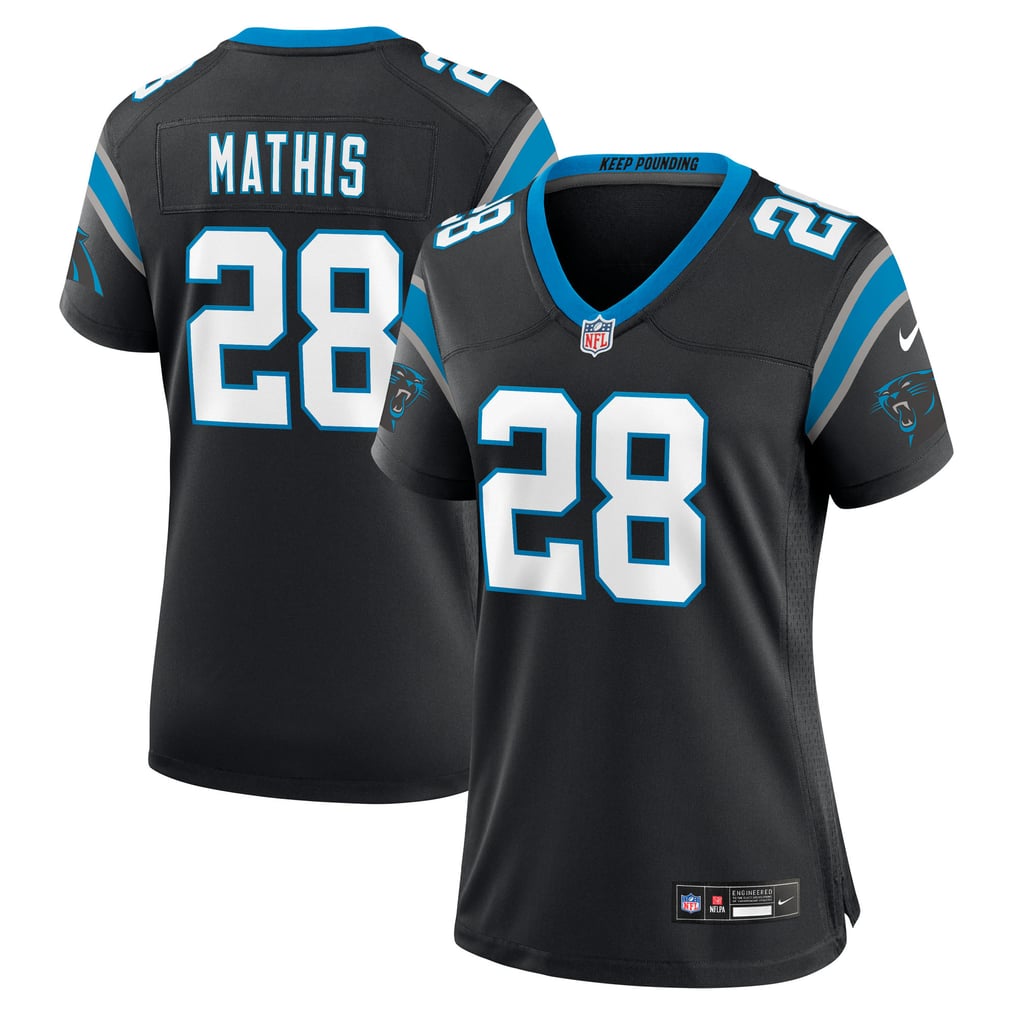 Women's Carolina Panthers Damarri Mathis Black Team Game Jersey