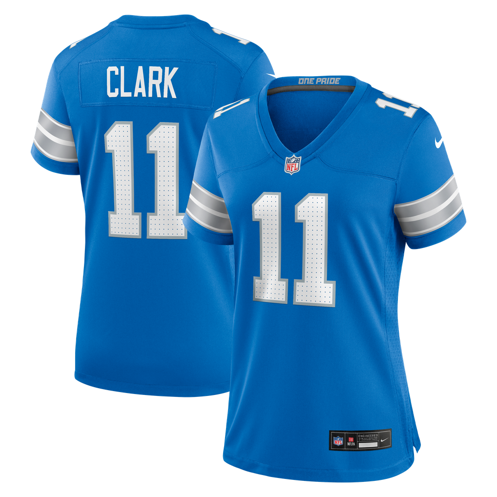 Women's Detroit Lions Damone Clark Blue Team Game Jersey