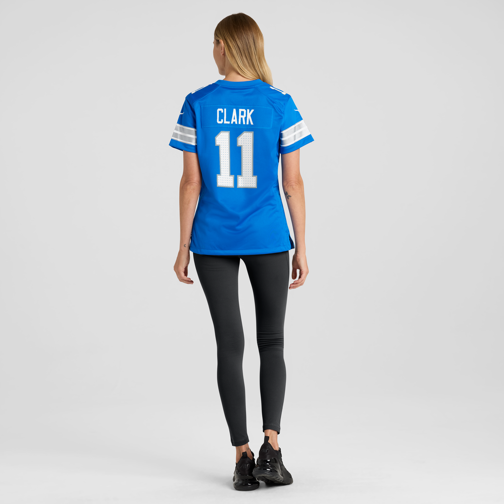 Women's Detroit Lions Damone Clark Blue Team Game Jersey