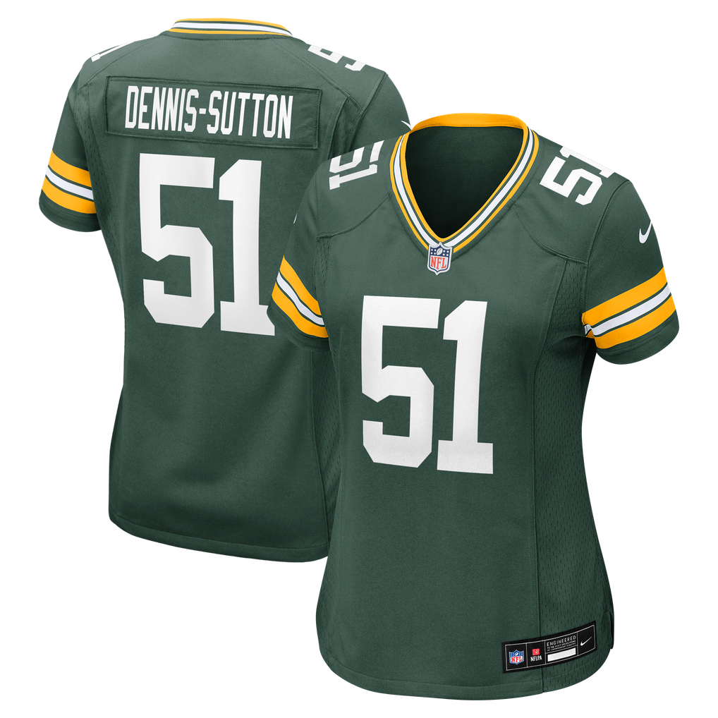 Women's Green Bay Packers Dani Dennis-Sutton Green Team Game Jersey