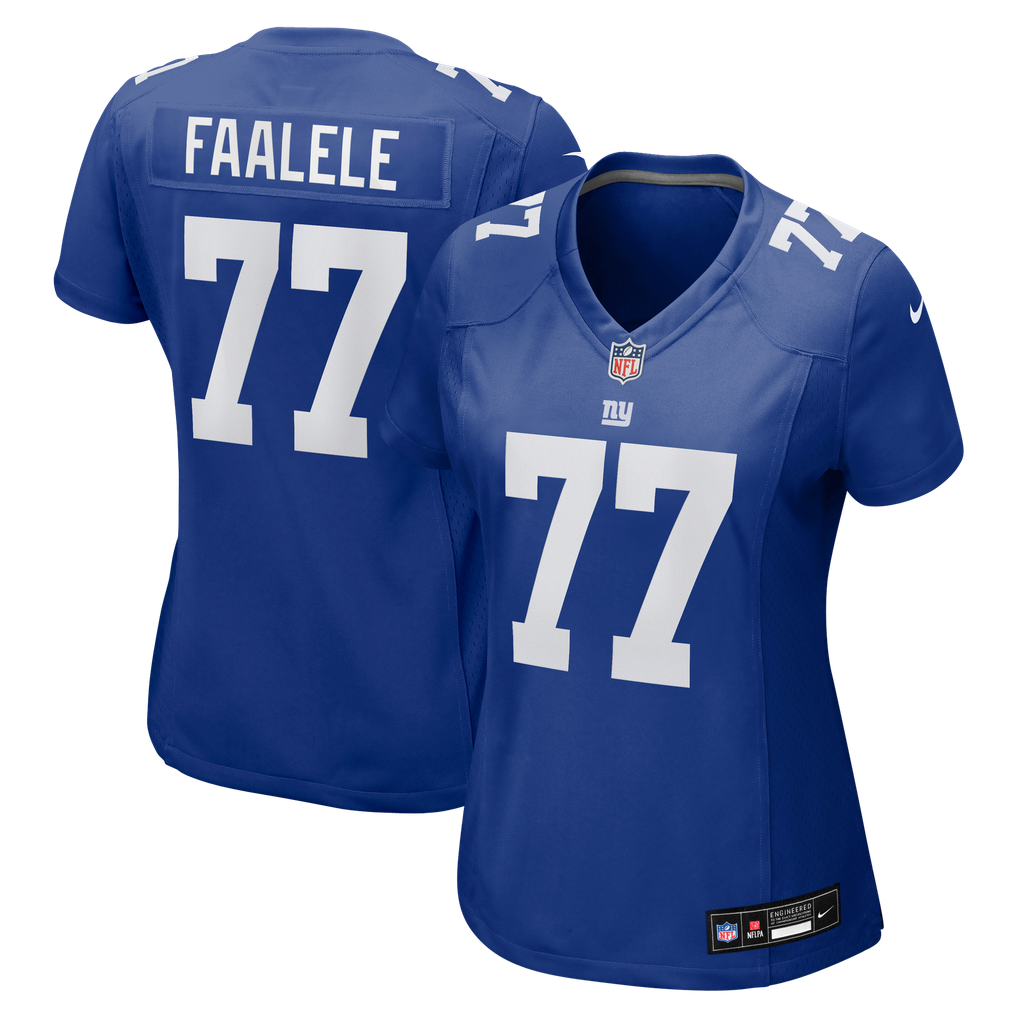 Women's New York Giants Daniel Faalele Royal Team Game Jersey