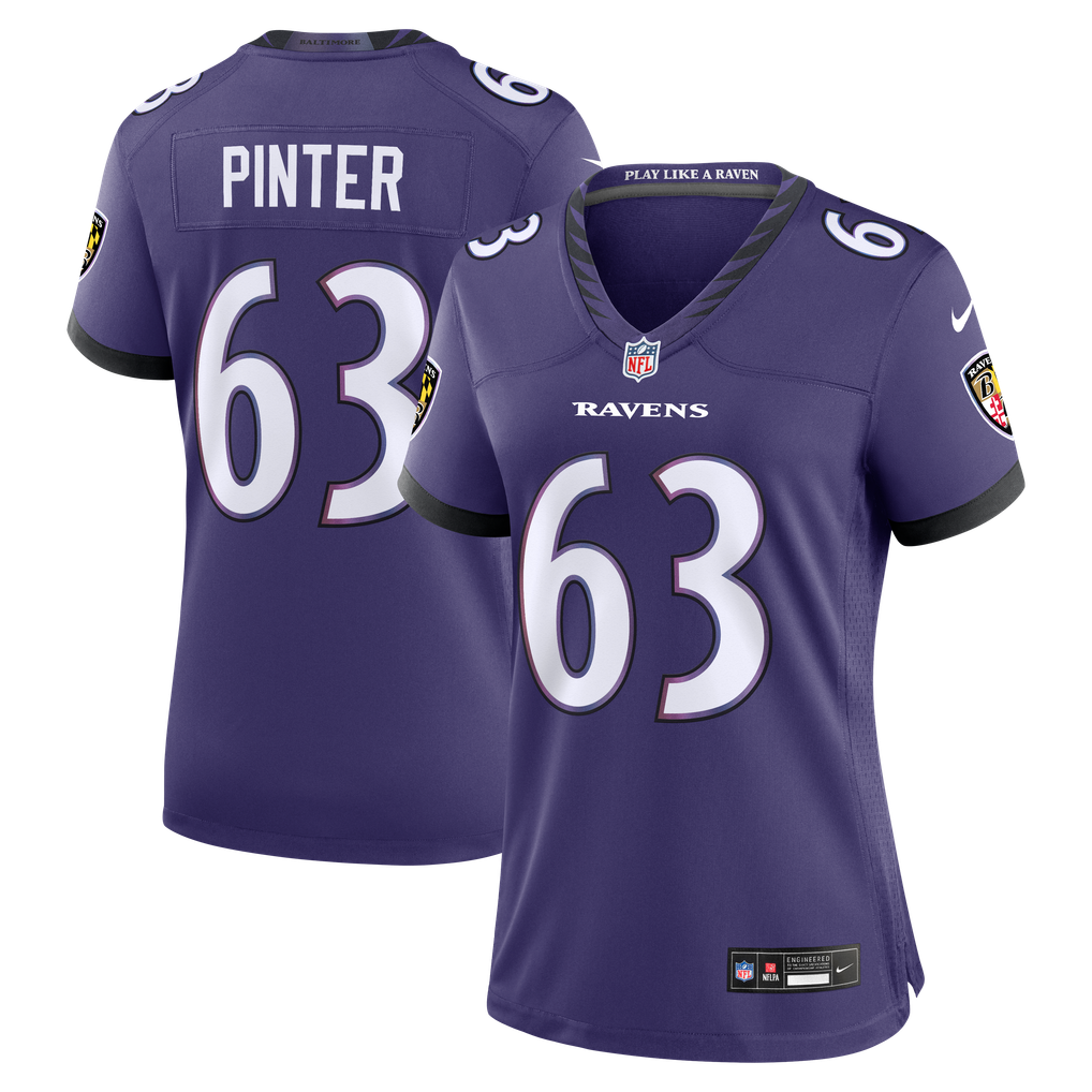 Women's Baltimore Ravens Danny Pinter Purple Team Game Jersey