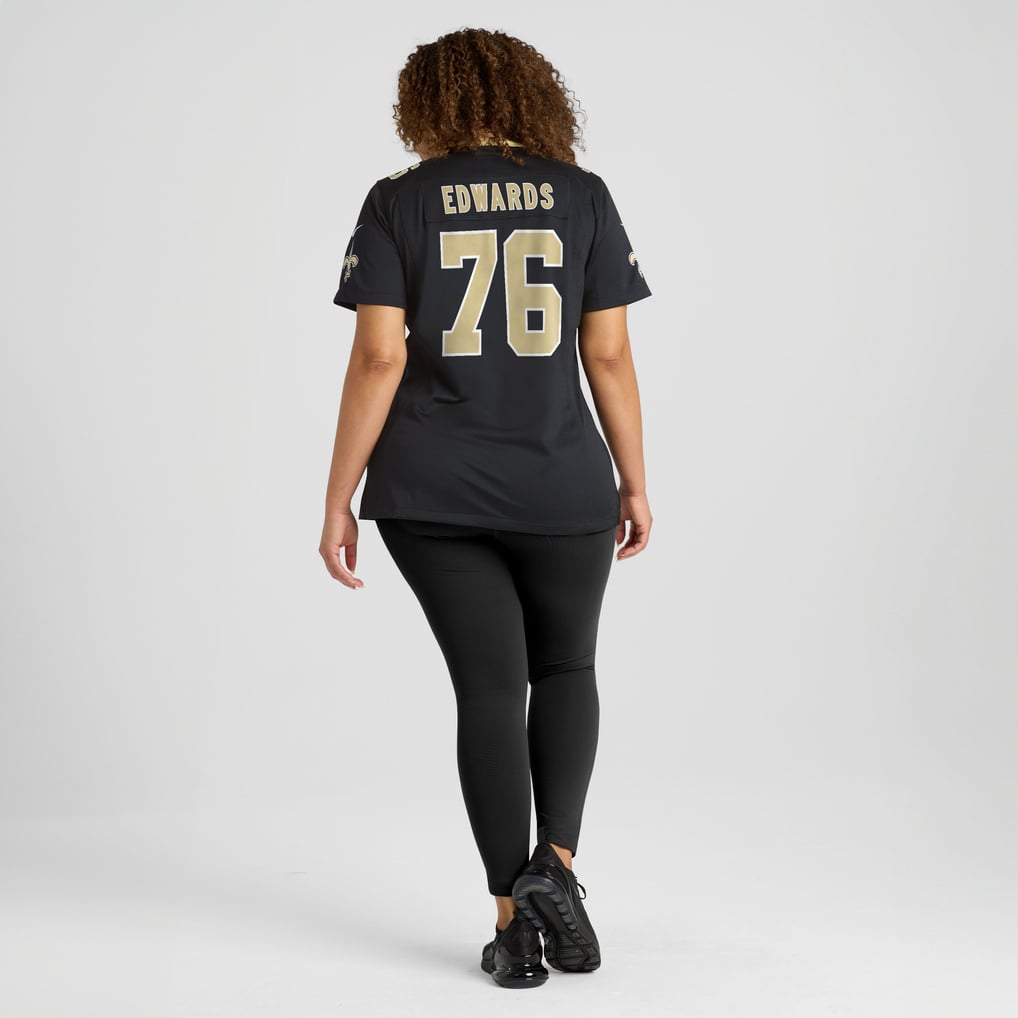 Women's New Orleans Saints David Edwards Black Team Game Jersey