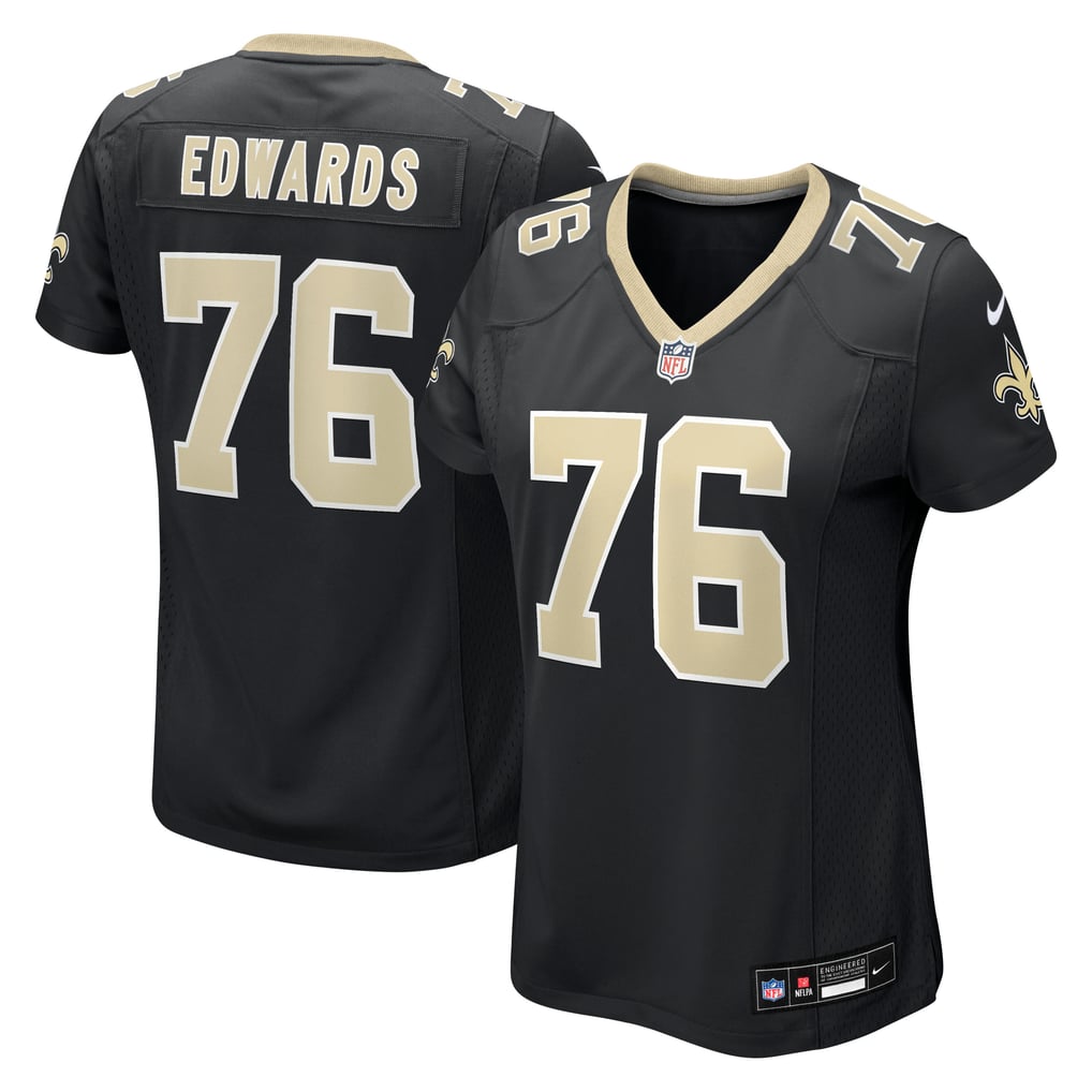 Women's New Orleans Saints David Edwards Black Team Game Jersey