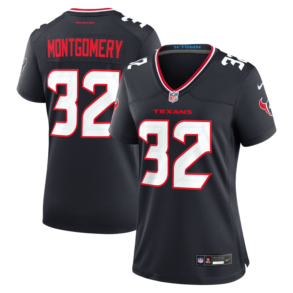 Women's Houston Texans David Montgomery Navy Game Jersey