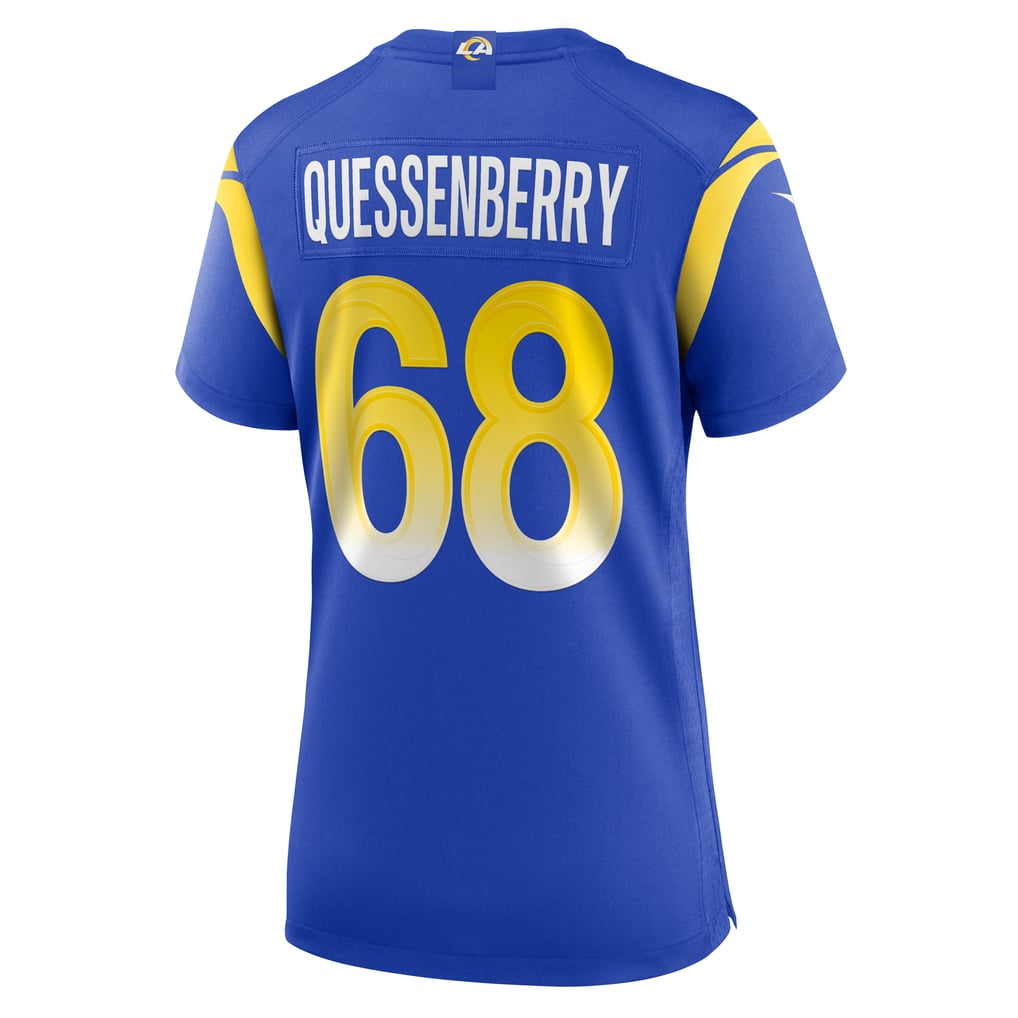Women's Los Angeles Rams David Quessenberry Royal Team Game Jersey