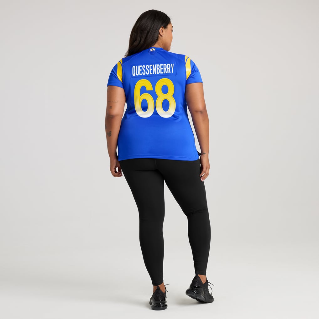 Women's Los Angeles Rams David Quessenberry Royal Team Game Jersey