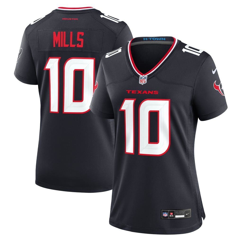 Women's Houston Texans Davis Mills Navy Team Game Jersey