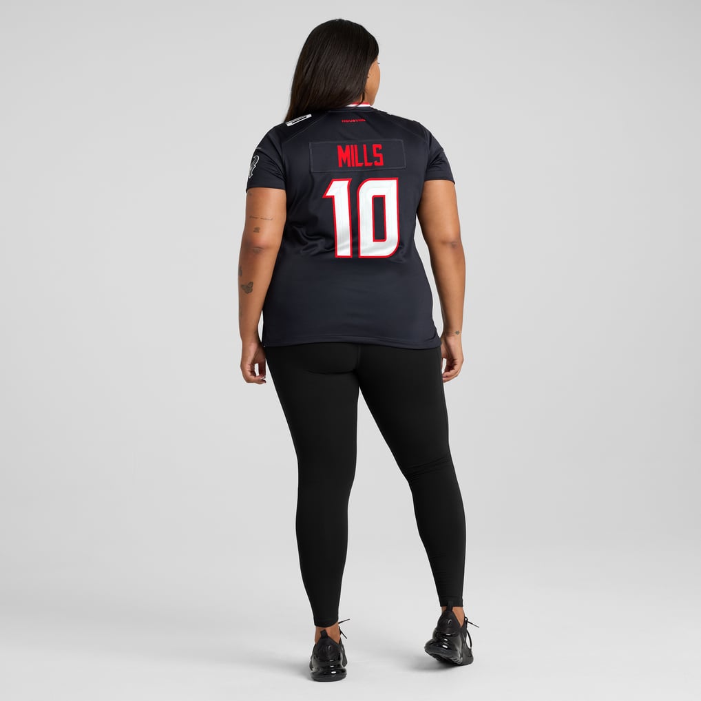 Women's Houston Texans Davis Mills Navy Team Game Jersey