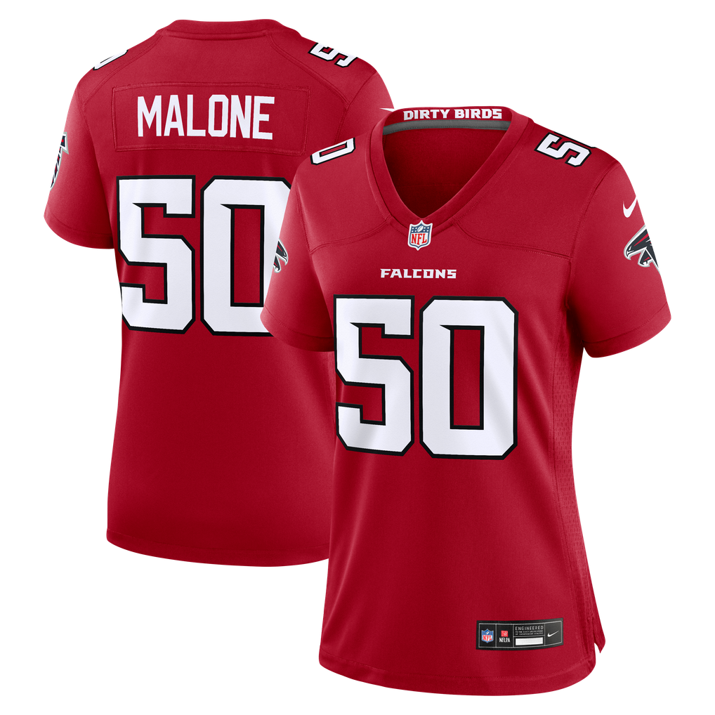 Women's Atlanta Falcons Deangelo Malone Red Team Game Jersey